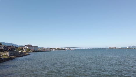 Biwako-Ohashi-bridge-in-Shiga,-Japan