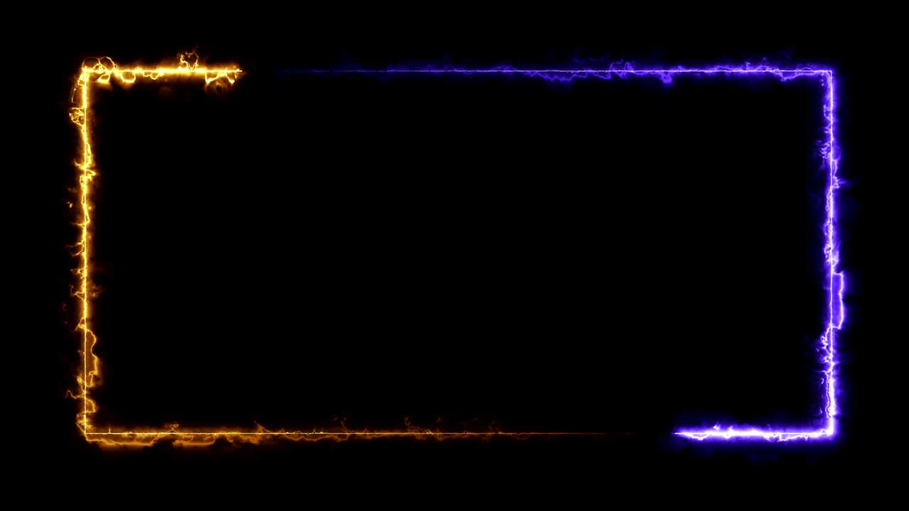 marco rectangular de neón brillante abstracto. diseño de fondo tecnológico con láser. en bucle