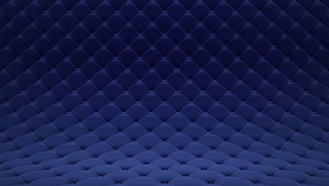 animación de movimiento 3d de superficie de terciopelo acolchado azul con correas de cuero azul. animación realista de alta calidad. video en bucle.