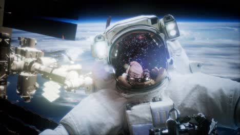 astronaut at spacewalk. elements of this image furnished by nasa