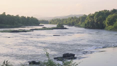 serene river landscape at sunset