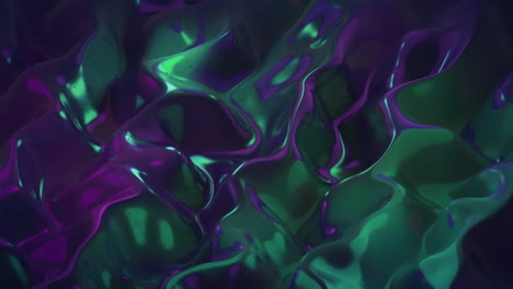 animación de redes verdes de plexo sobre un fondo líquido verde y púrpura