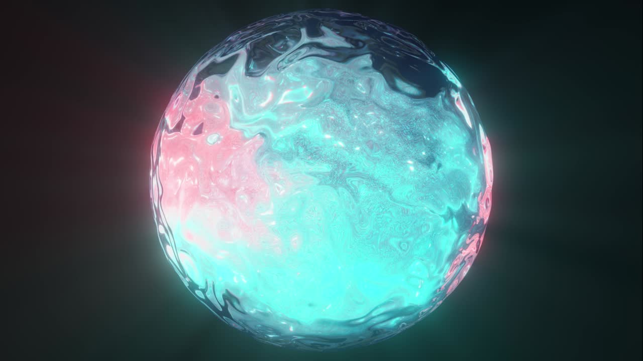 esfera de agua con rayos de luz animación en bucle abstracta