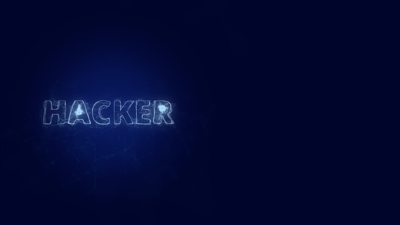 플렉서스 효과를 가진 제목. 점과 연결된 선. 라인 해커 제목 플렉서