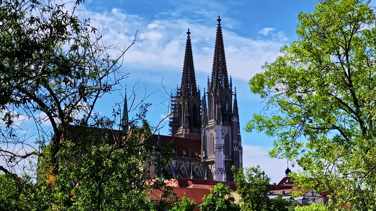 St. Peter’s Cathedral with twin spires in Regensburg, Germany
