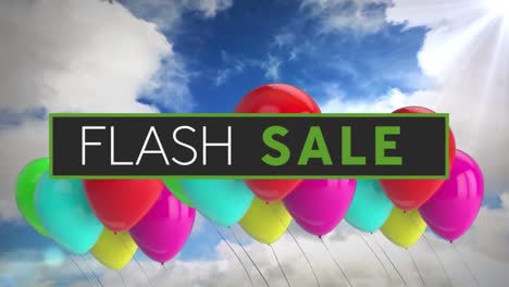 flash sale graphic with balloons