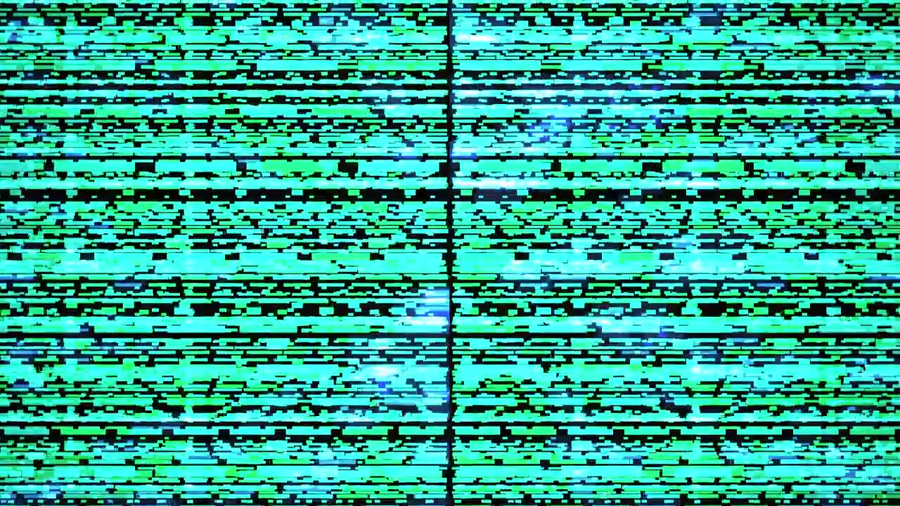 Abstract Digital Glitch Effect with Cyan and Black Horizontal Lines