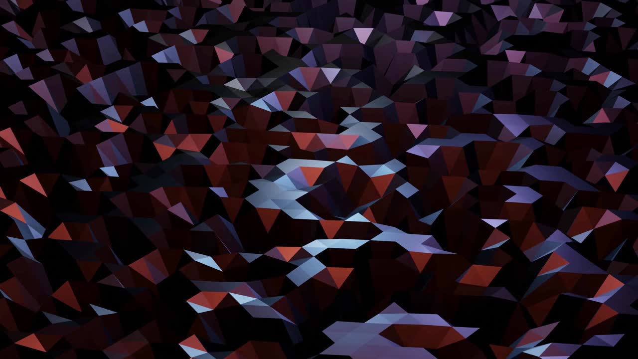 estilo creativo oscuro abstracto bajo fondo poli en 4k. ondas abstractas se mueven en superficie metálica brillante en bucle. animación suave y sin costuras. simple geometría minimalista bg. rojo