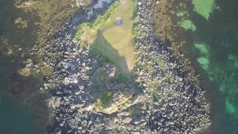 Lofoten-Links-golf-course,-Norway-Drone