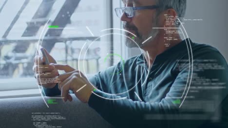 Animation-of-scope-scanning-and-data-processing-over-man-using-smartphone