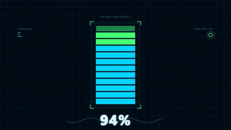 Digital Loading Bar Interface with Percentage Counter