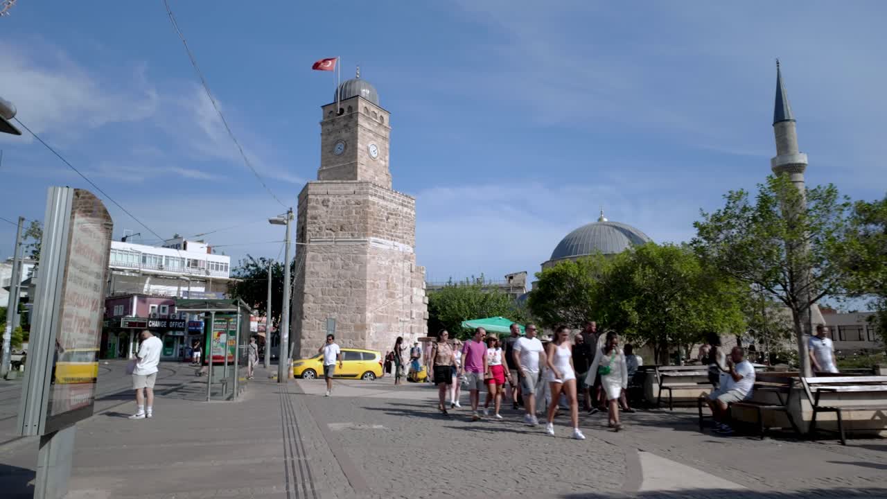 The city square of Antalya, full of life and activity, showcasing Turkish culture and the vibrancy of Antalya’s urban atmosphere