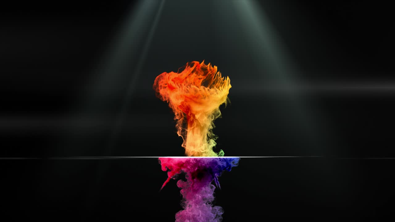 humo rojo colorido logotipo de introducción 4k alfa