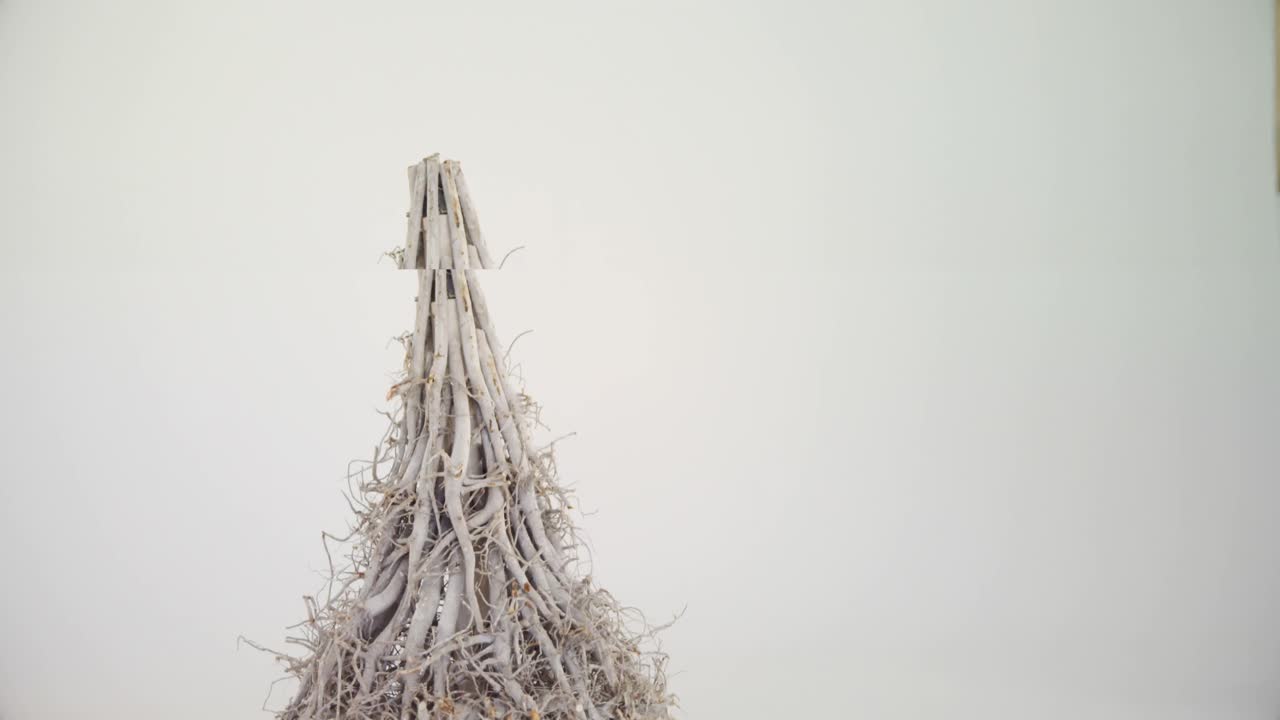 Christmas tree made from wooden sticks 4k