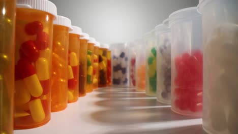 row of pill bottles