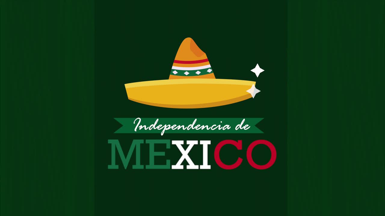independencia de mexico lettering with hat