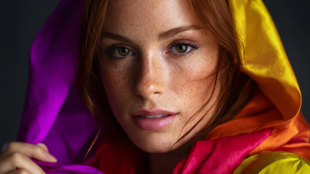 retrato de una mujer con pecas