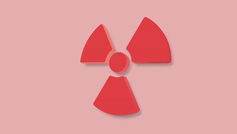 animación de video de símbolo radioactivo en 3d. bucle sin costuras.