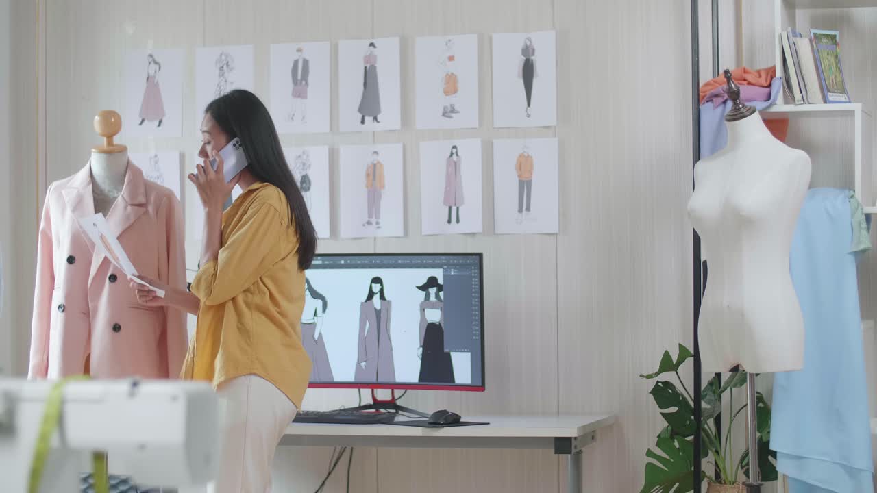 diseñador de moda trabajando en diseños