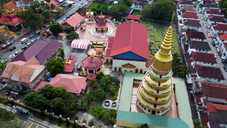 chaiya mangalaram thai buddhist temple in heart of george town, malaysia