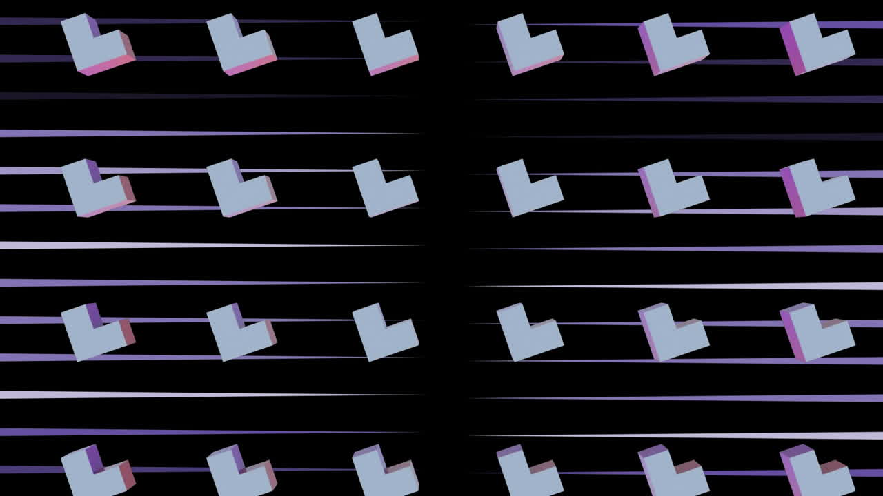 검은색 배경에서 색 ⁇ 의 모양의 애니메이션