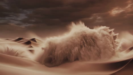 dramatic sandstorm in the desert