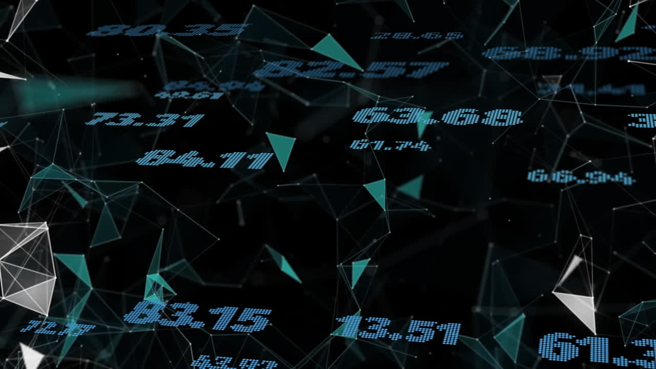 Animation of financial data processing over connections
