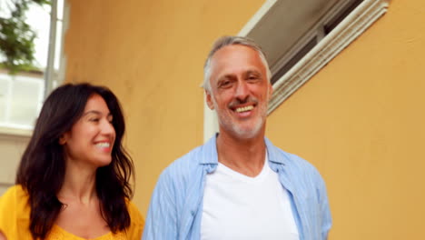 Smiling-couple-walking