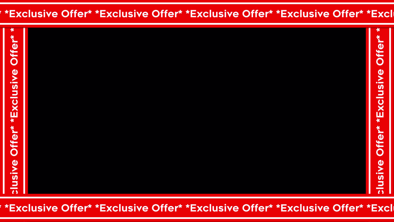 Animated Red and Black Exclusive Offer Scrolling Text Frame