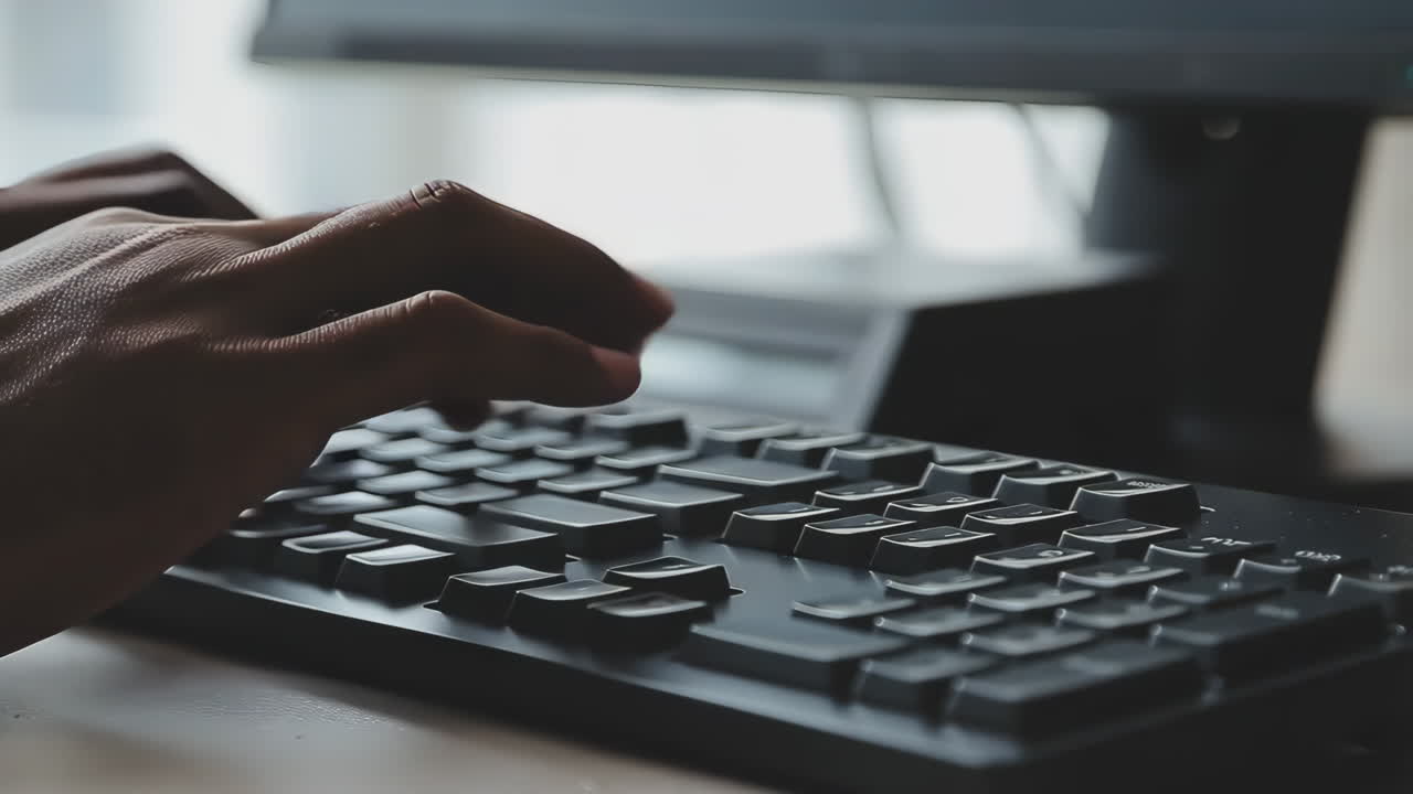 las manos escribiendo en un teclado de computadora
