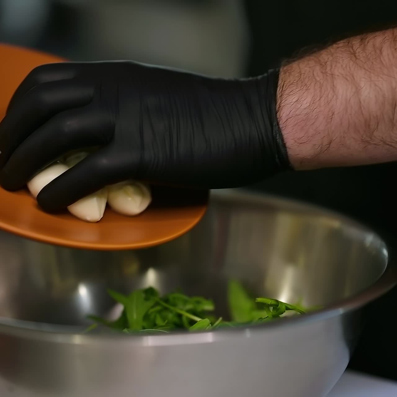 Cooking at professional kitchen