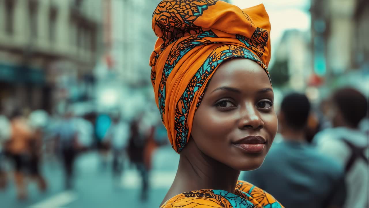 Stylová africká žena s turbanem