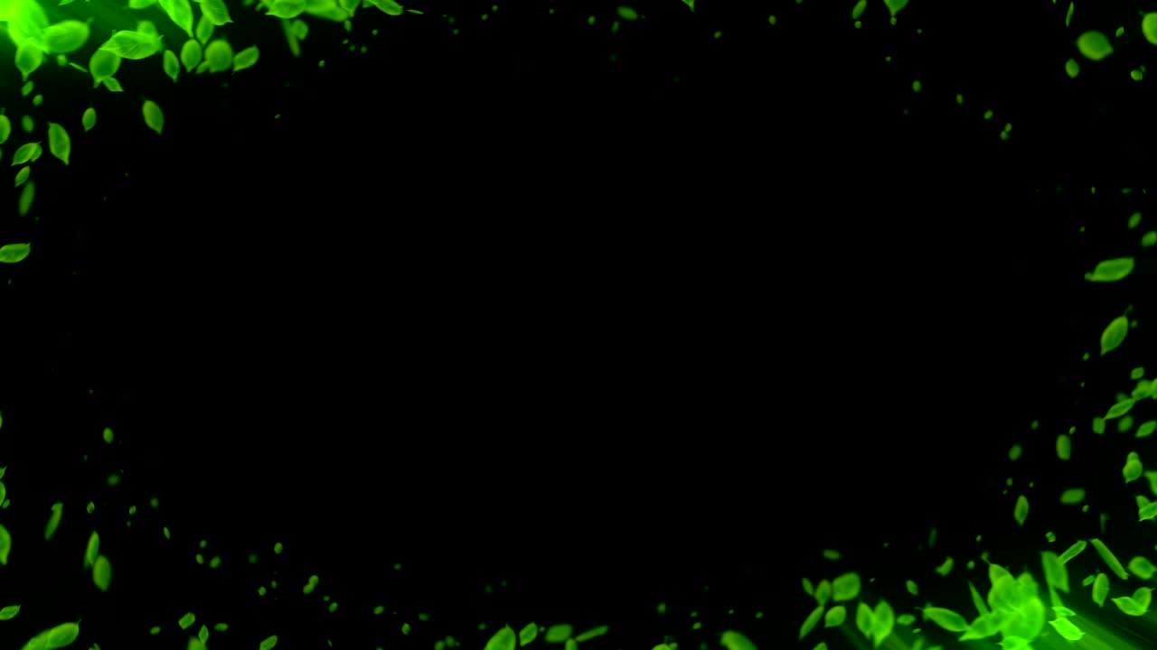 el giro de las hojas verdes que caen, animación en cg, bucle