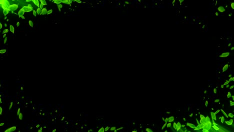 spin of falling green leaves,cg animation,loop