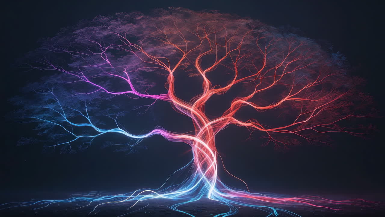 Vibrant Glowing Energy Tree