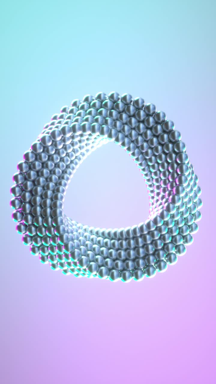 3d animation render of a Abstract ring rotating. Smooth hypnotic pattern. Infinite seamless loop. Vertical background