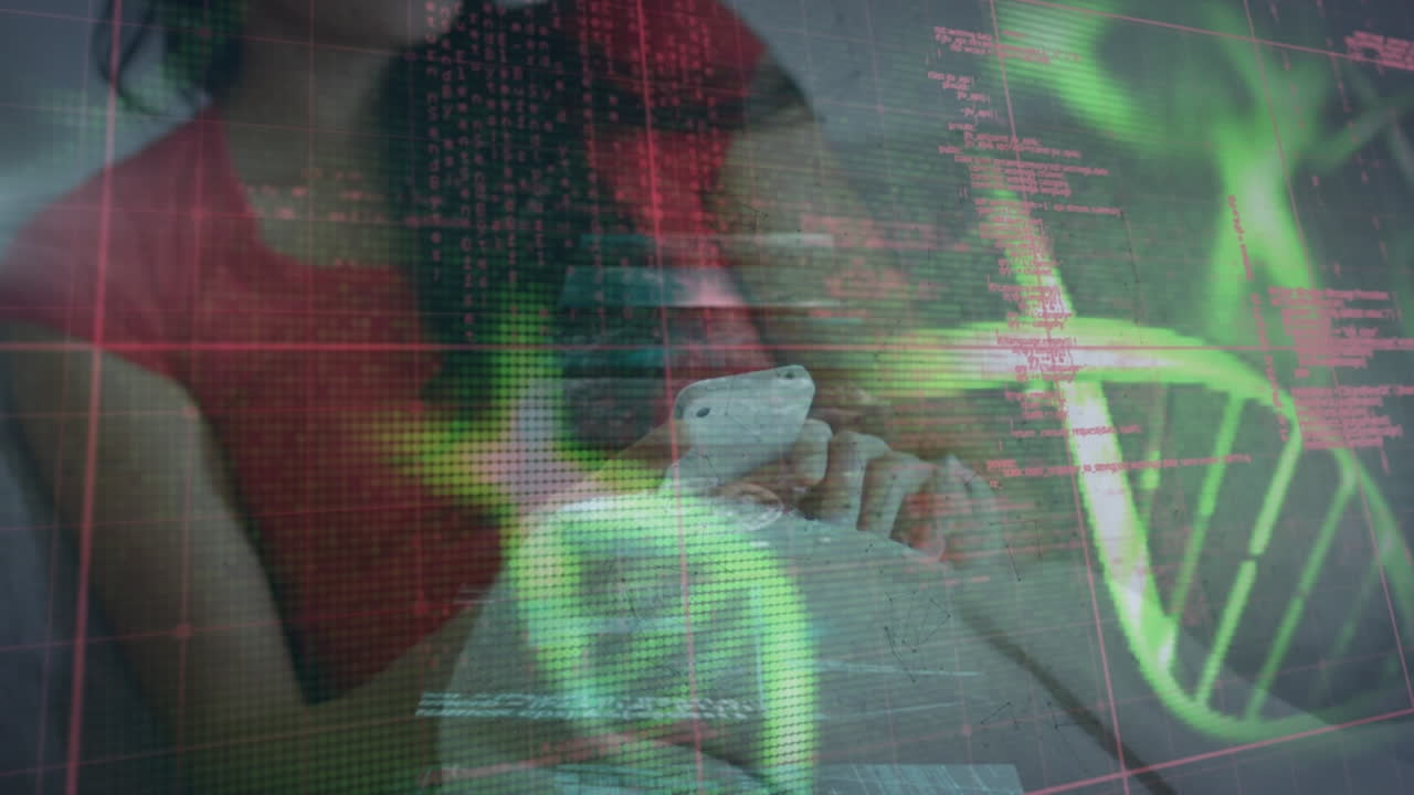 animación de la red de conexiones a través de un hombre de negocios que usa una tableta