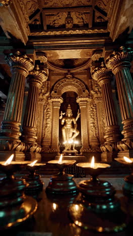 golden deity in a hindu temple
