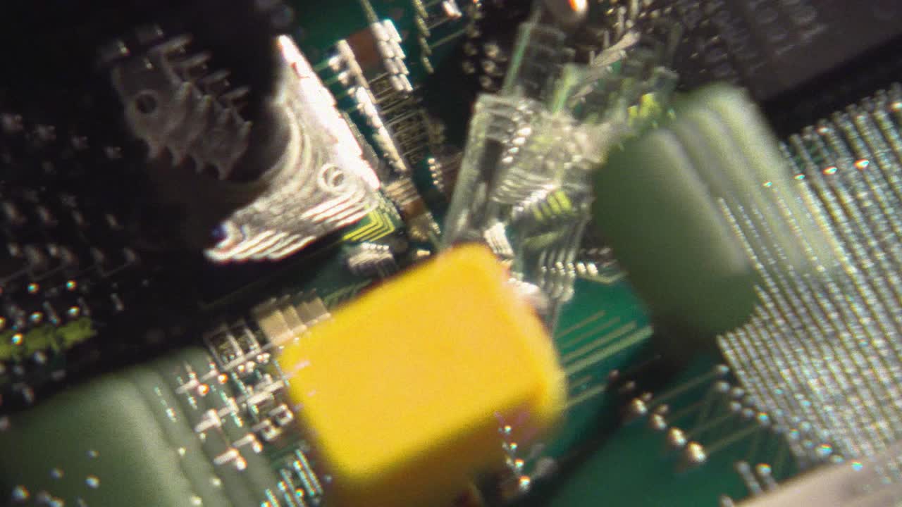 абстрактная панорама аналоговой платы с схемой. анимация