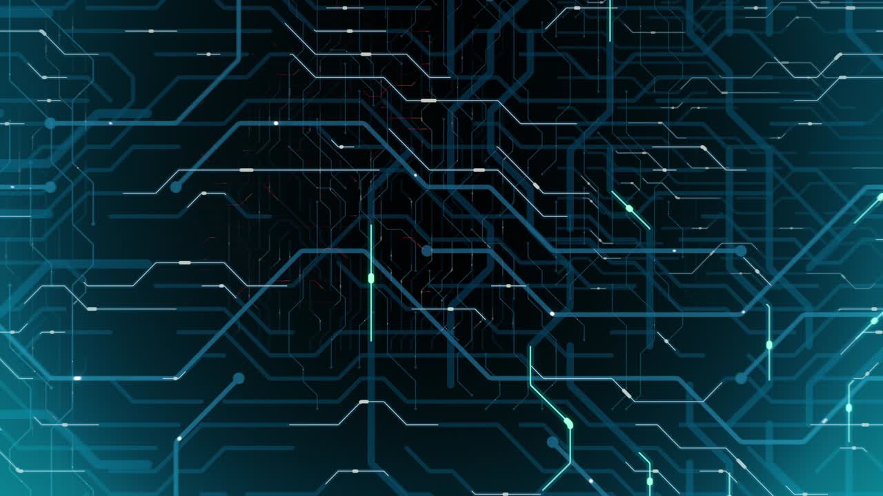 4k bucle sin costuras abstracto de la placa de circuitos electrónicos futurista.