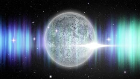 Animation of globe over light trails