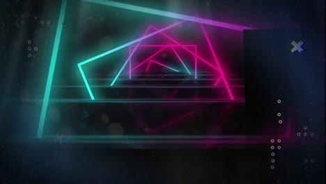 animación de formas de neón sobre un fondo negro