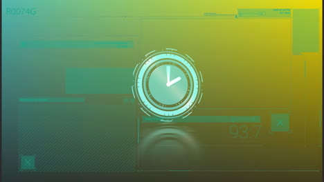 animation of clock moving over data processing