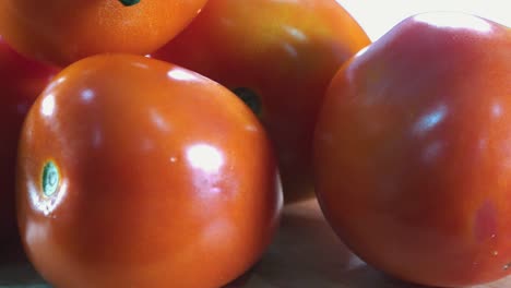 close shot of spinning tomatoes