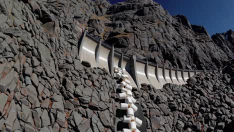 spillway with foam protection at a dam