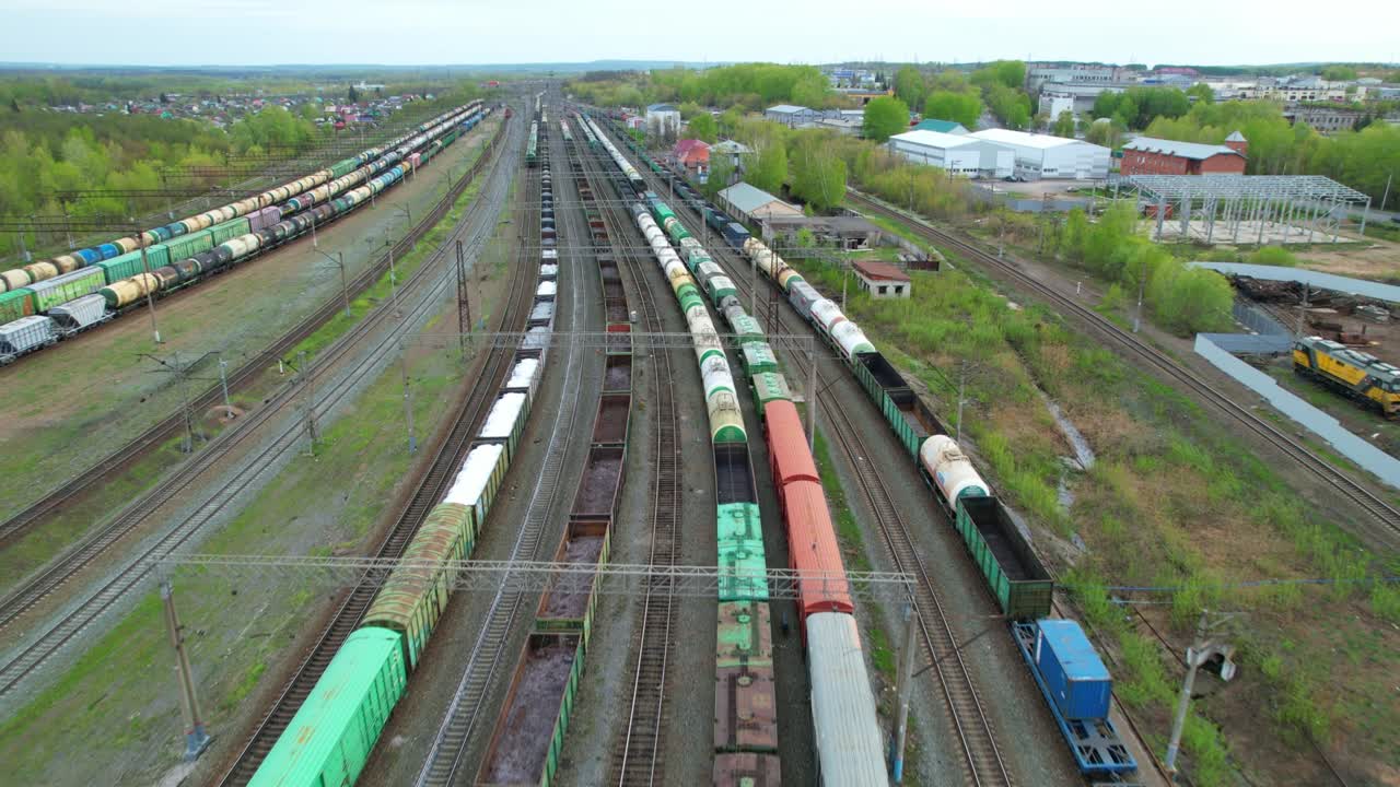Flying over freight trains