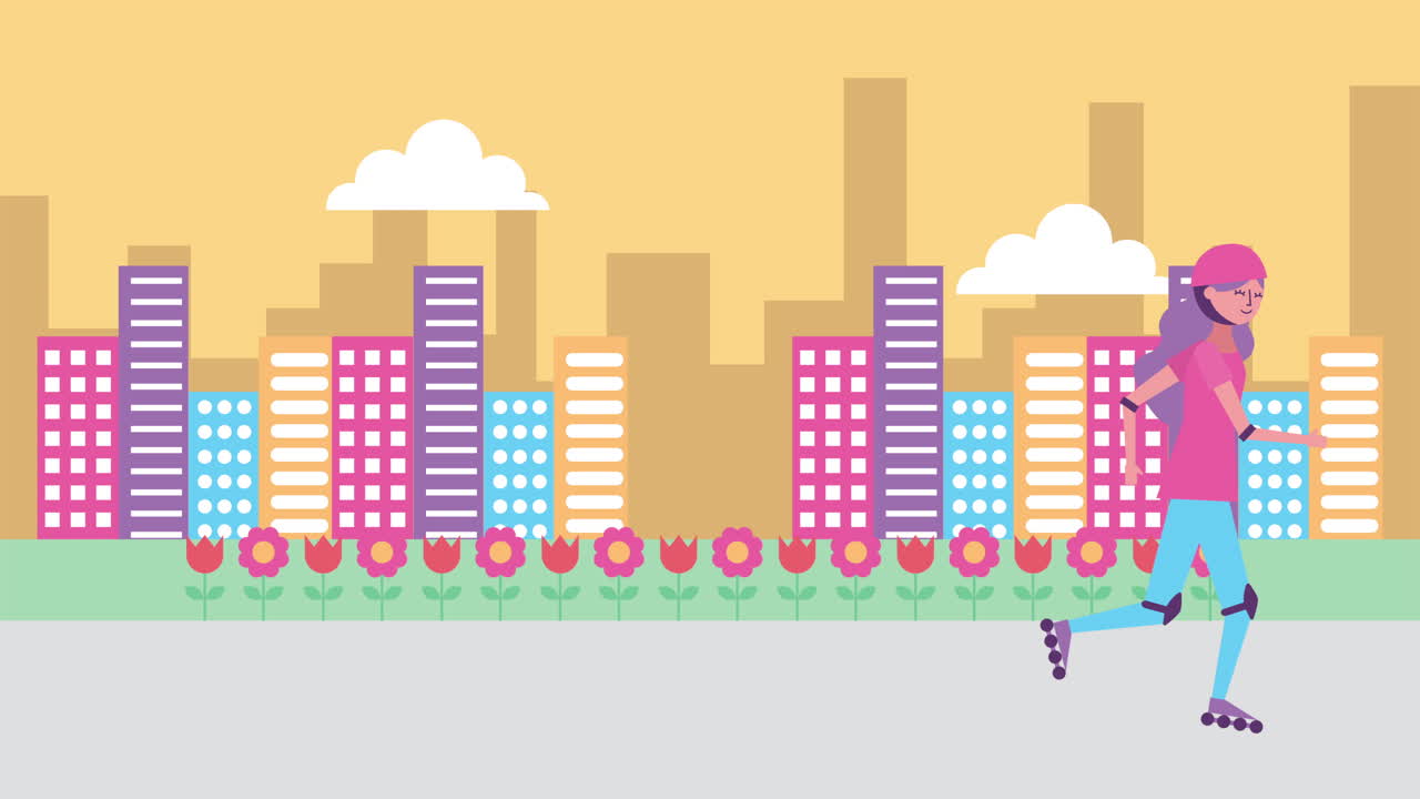 joven con patines personaje