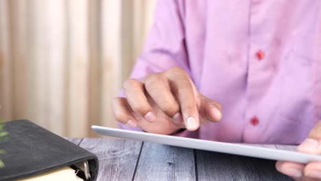 person using a tablet