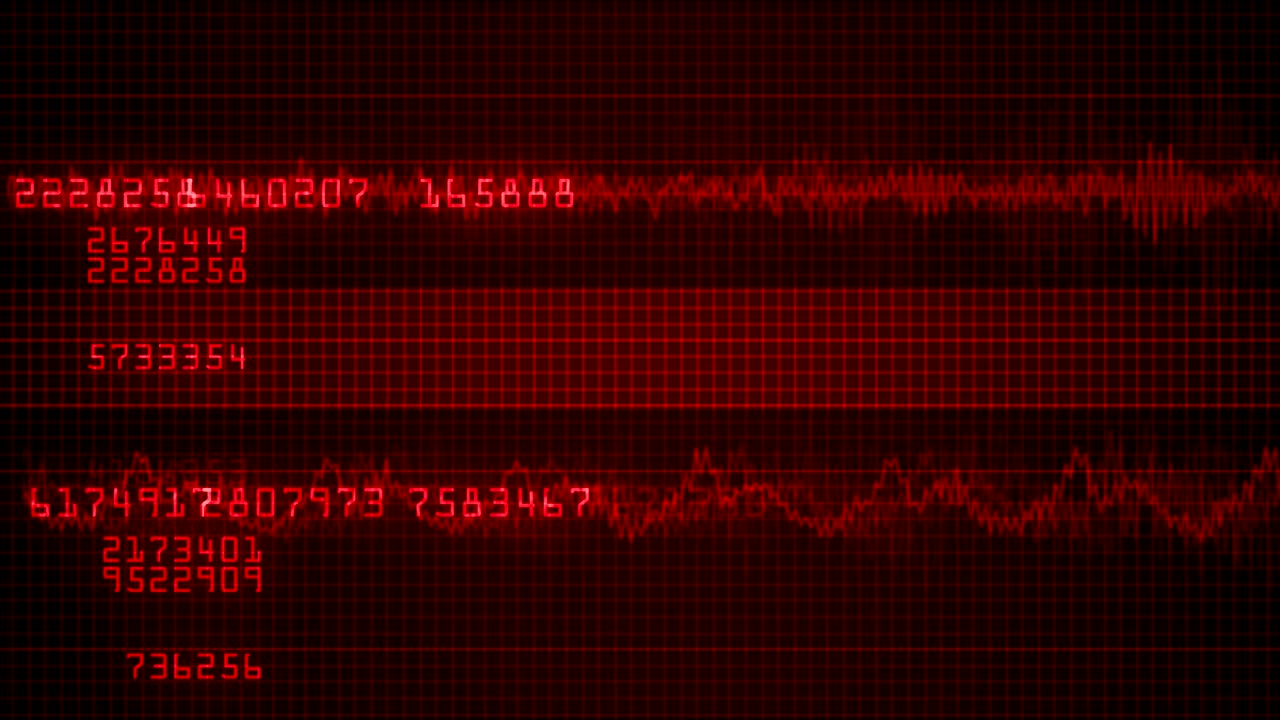 E.C.G. Cardiac impulse sequence on medical monitor 4k