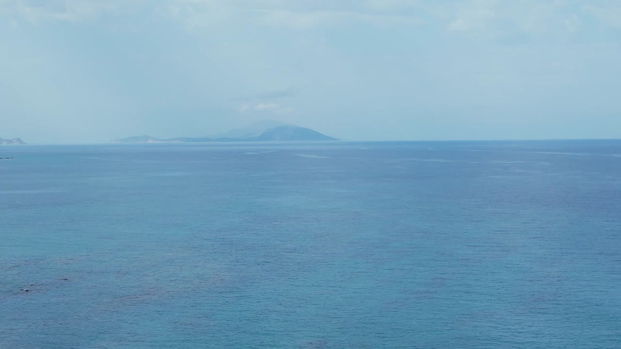 Stunning aerial view of the serene coastline in Greece